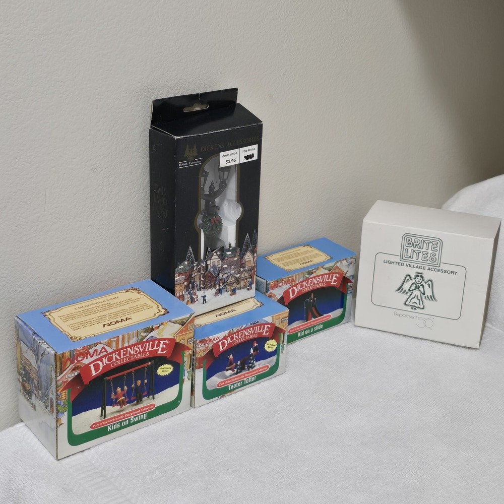 VTG Noma Dickensville Christmas Village Accessories Lot Of 5‎ Dept. 56